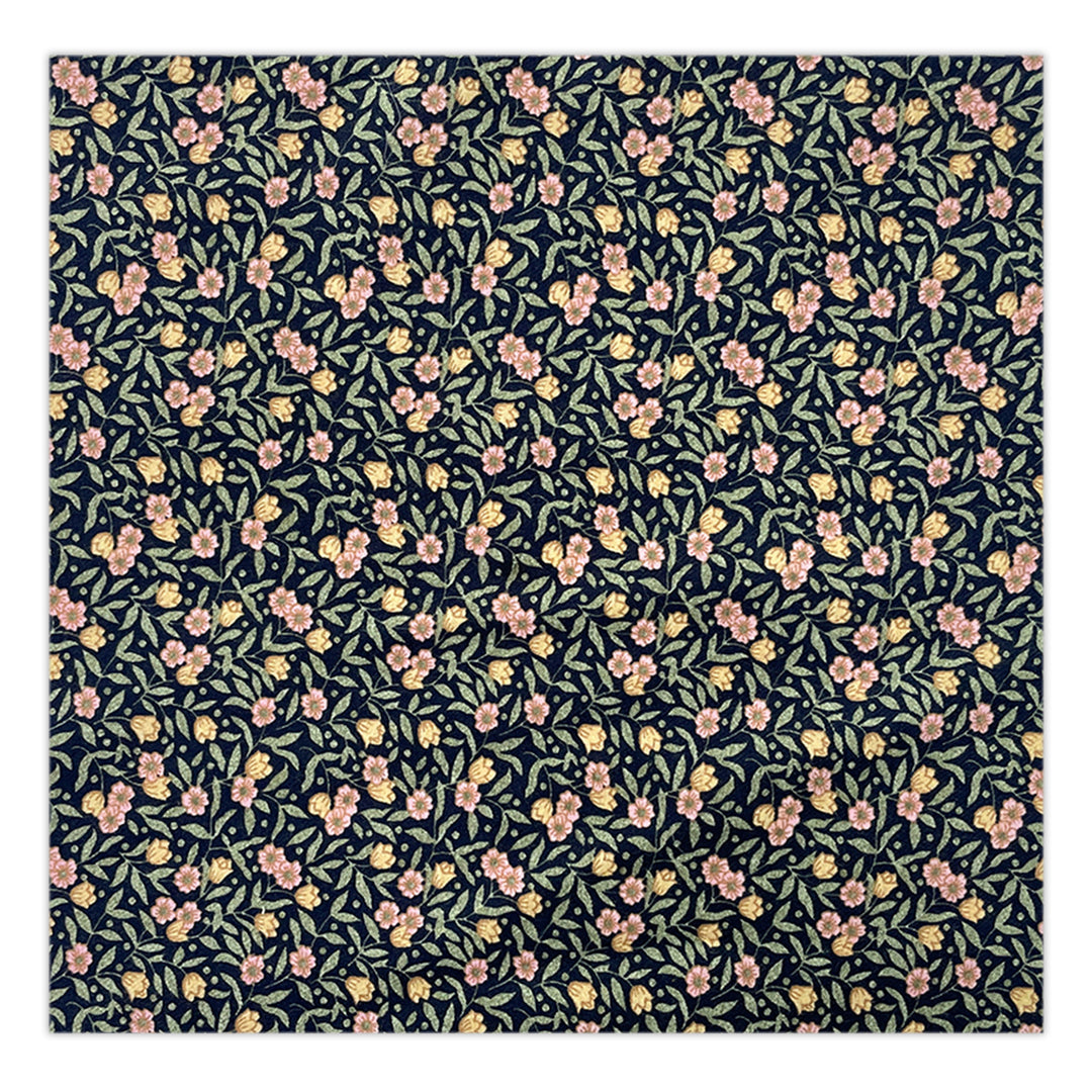 Meadow Floral Pocket Square - Green/Navy