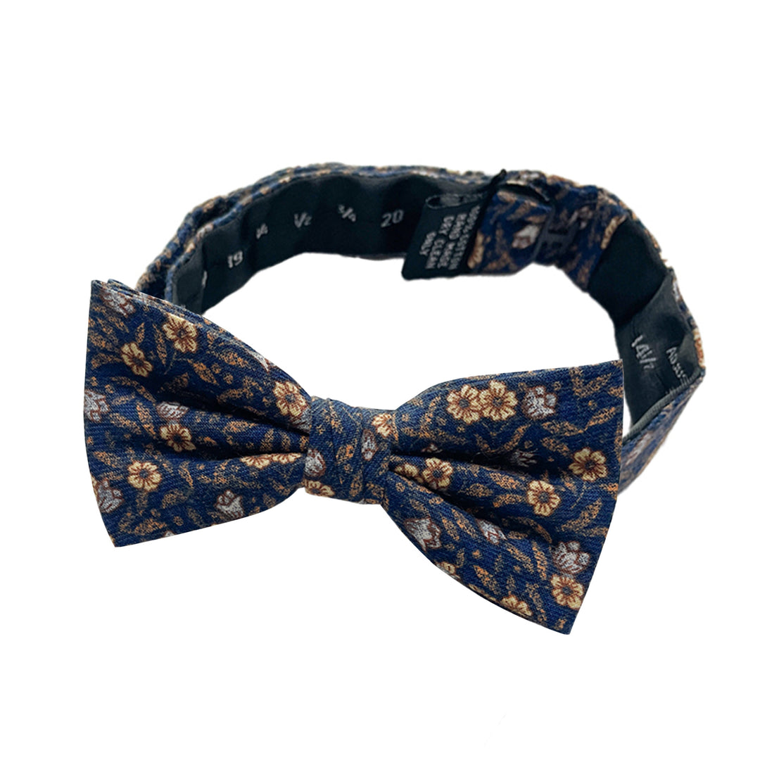 Meadow Floral Banded Bow Tie - Rust/Navy