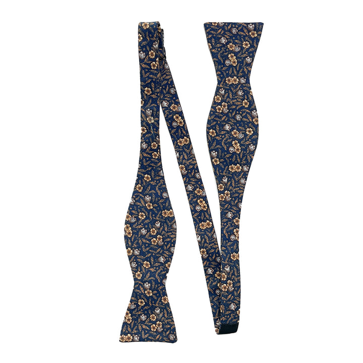 Meadow Floral Self-Tie Bow Tie - Rust/Navy