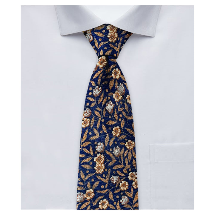 Meadow Floral Tie - Rust/Navy