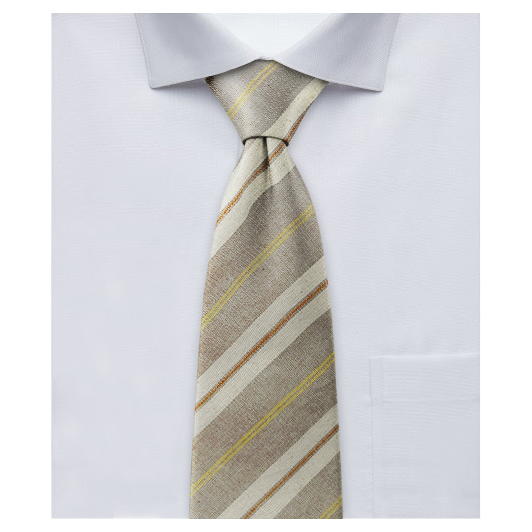 Yacht Stripe Tie - Beige/Yellow
