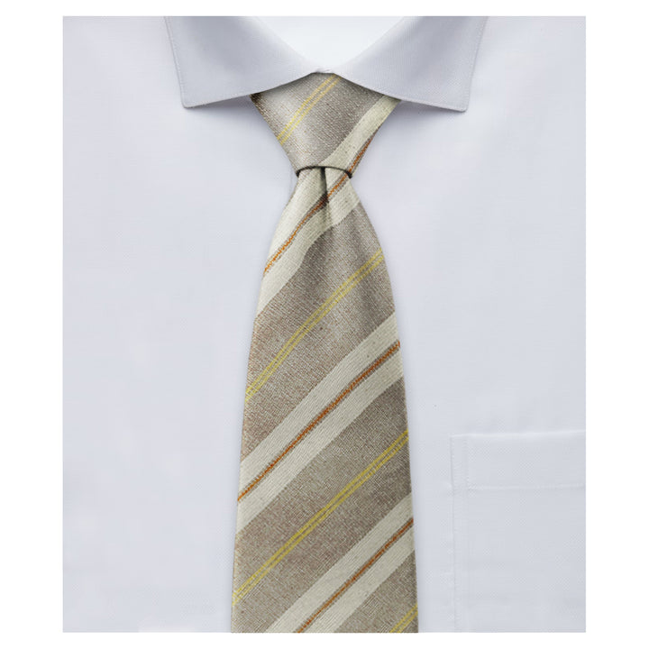 Yacht Stripe Tie - Beige/Yellow
