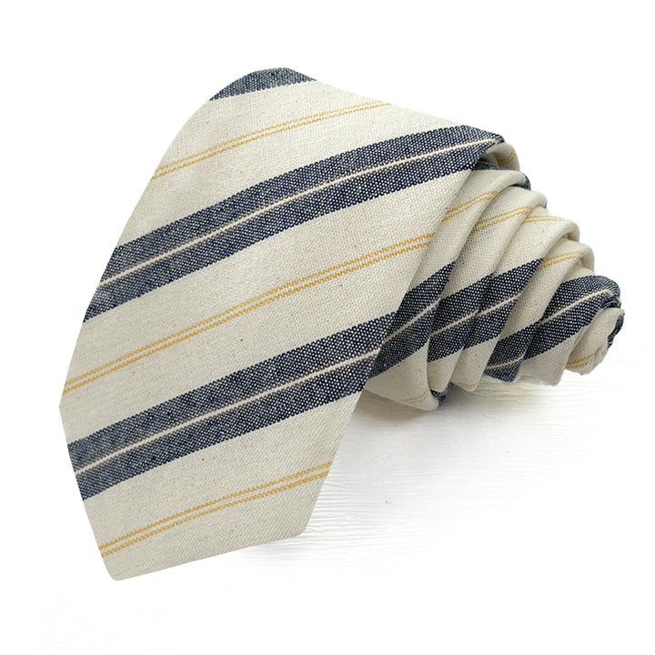 Yacht Stripe Tie - Navy/Yellow