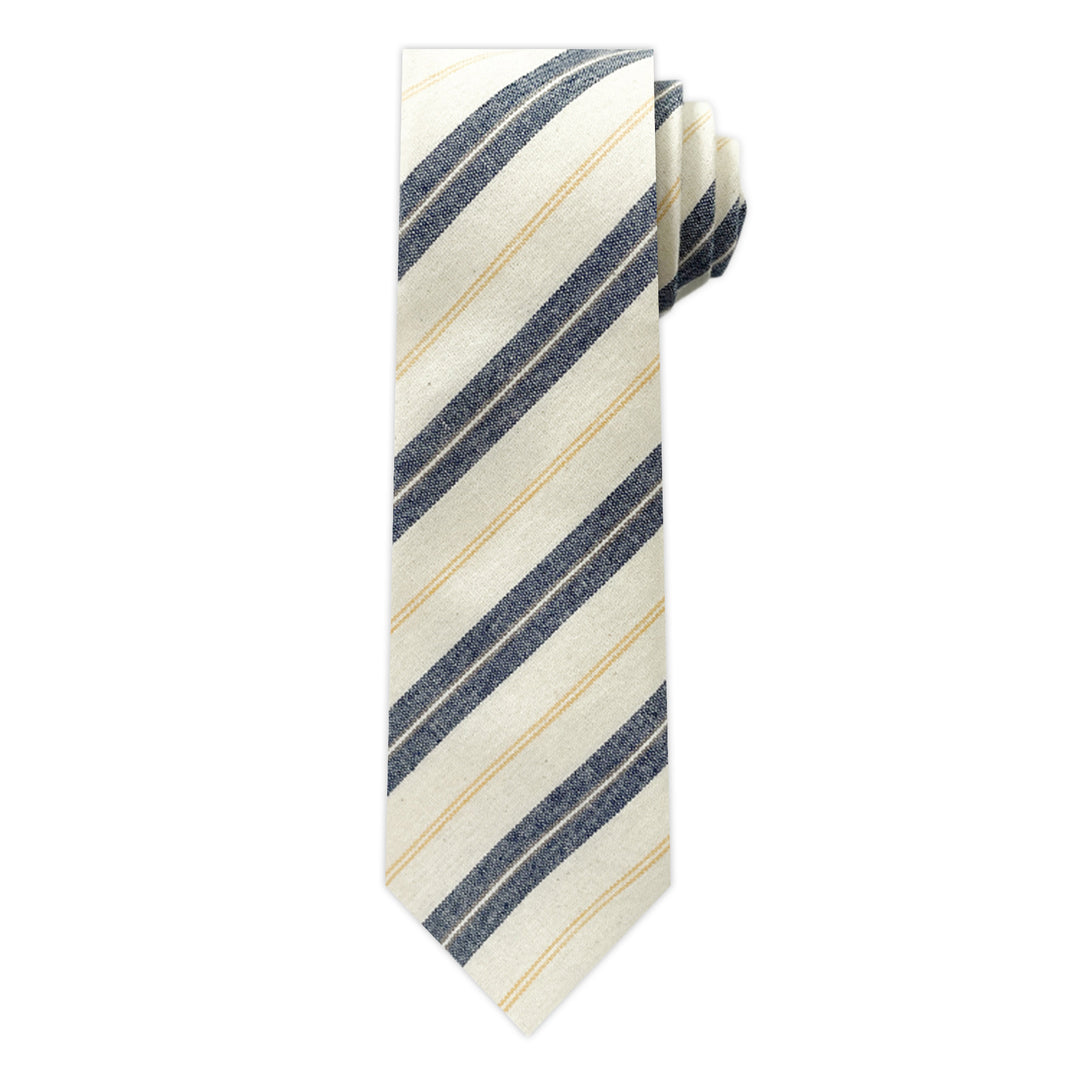 Yacht Stripe Tie - Navy/Yellow