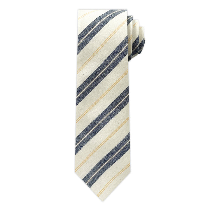 Yacht Stripe Tie - Navy/Yellow