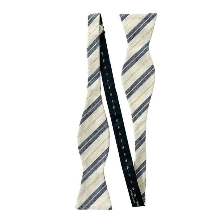 Yacht Stripe Self-Tie Bow Tie - Navy/Yellow