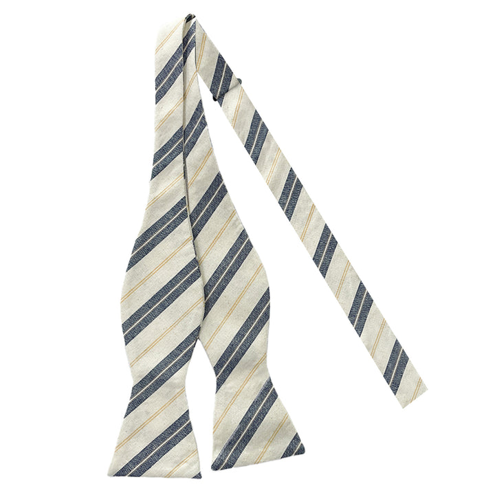 Yacht Stripe Self-Tie Bow Tie - Navy/Yellow