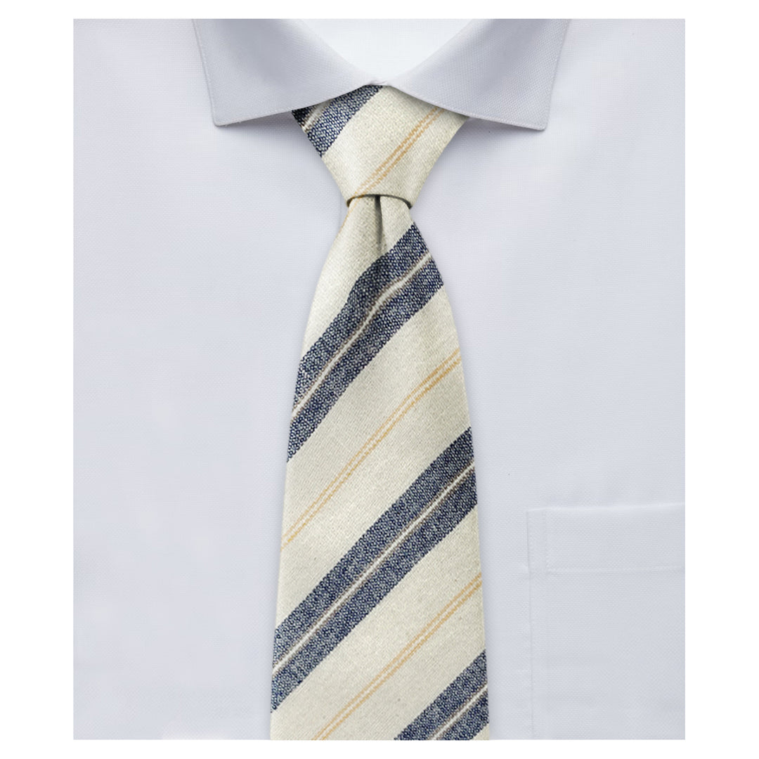 Yacht Stripe Tie - Navy/Yellow