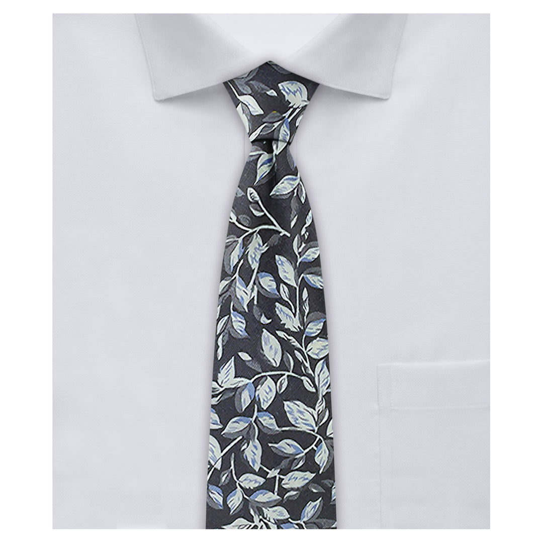 Garden Vines Slim Tie - Gray