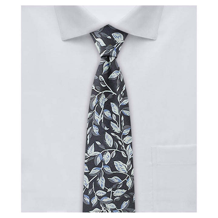 Garden Vines Slim Tie - Gray