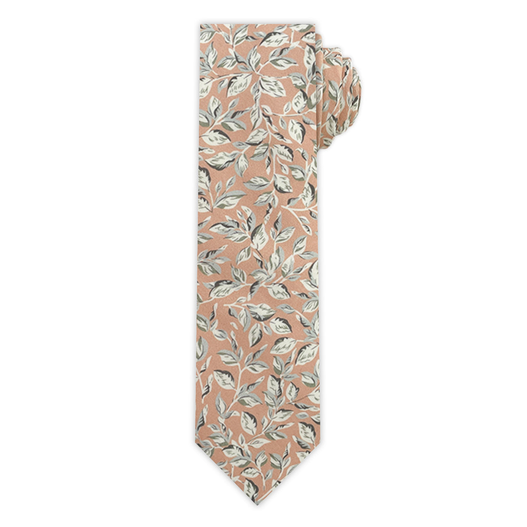 Garden Vines Slim Tie - Pink