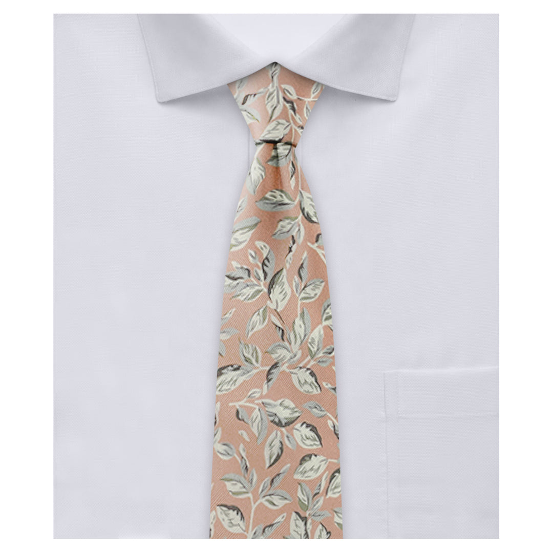 Garden Vines Slim Tie - Pink