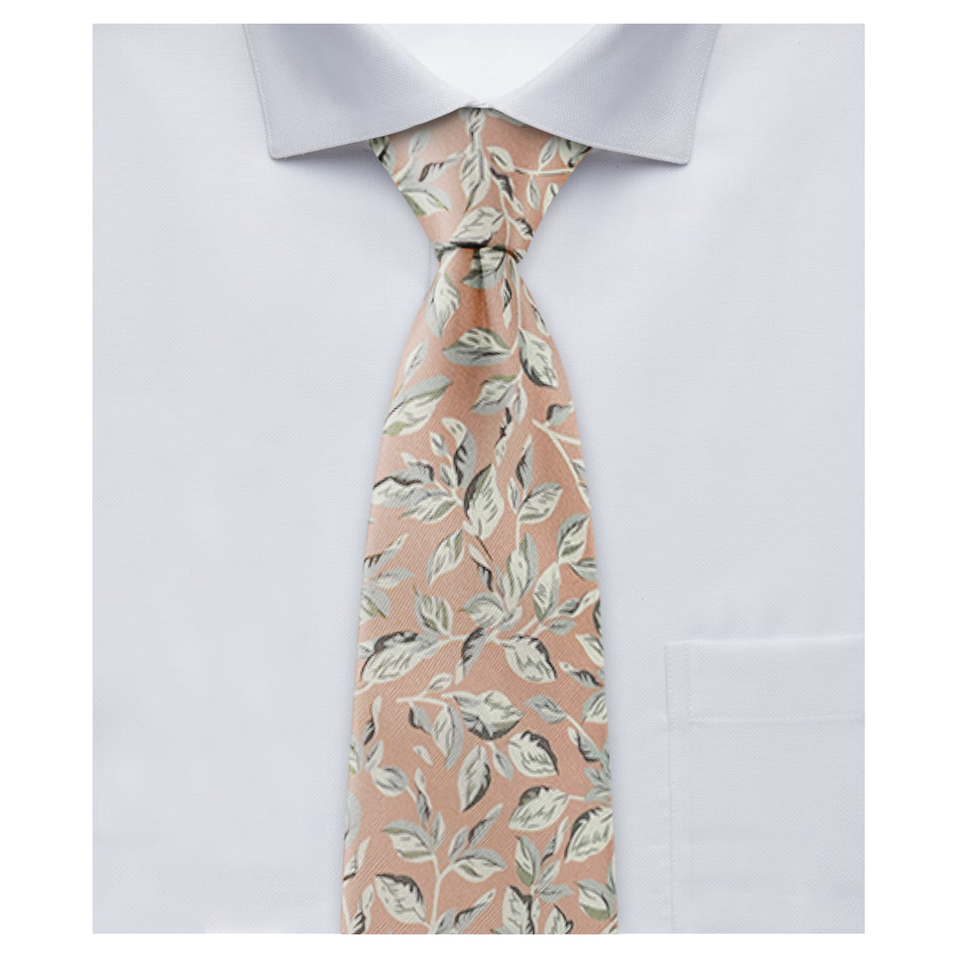 Wedding Garden Vines Slim Tie - Pink