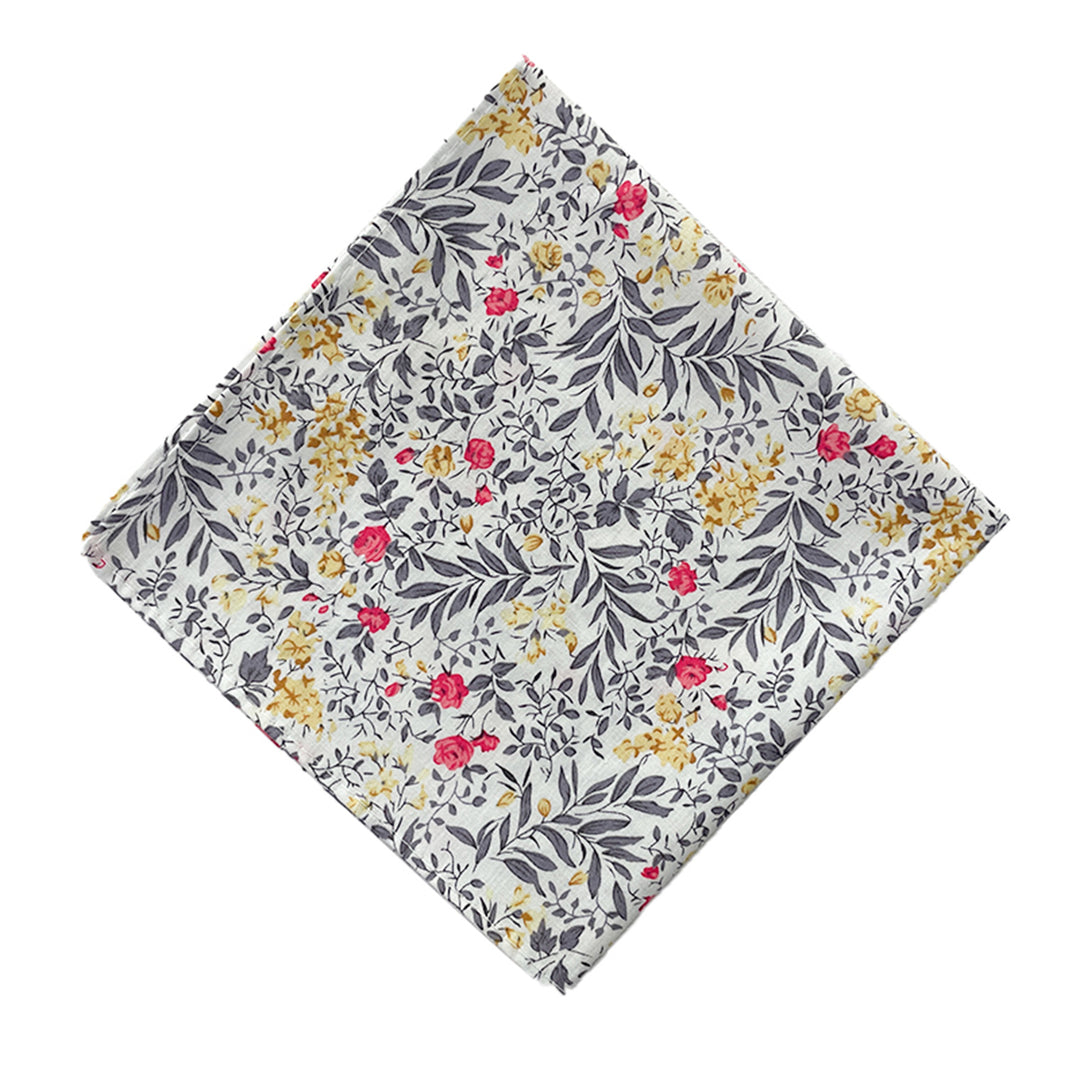 Tropic Bouquet Pocket Square - Gray Multi