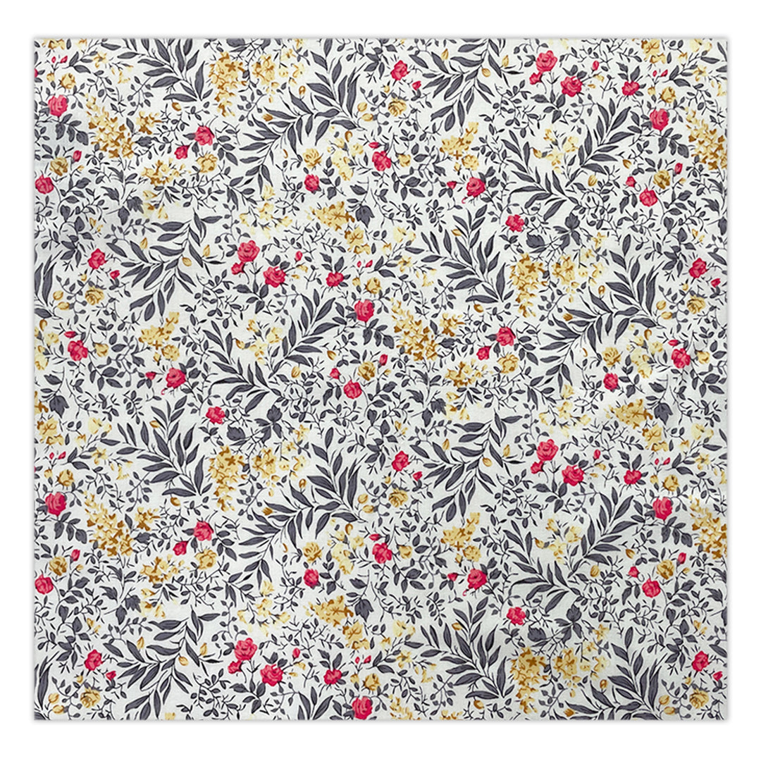 Tropic Bouquet Pocket Square - Gray Multi