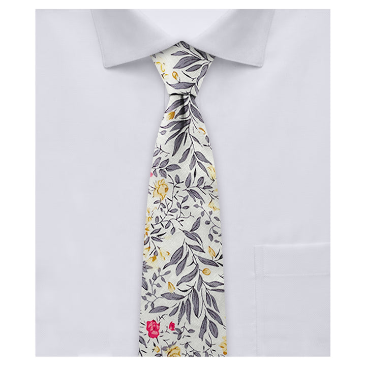 Tropic Bouquet Slim Tie - Gray Multi