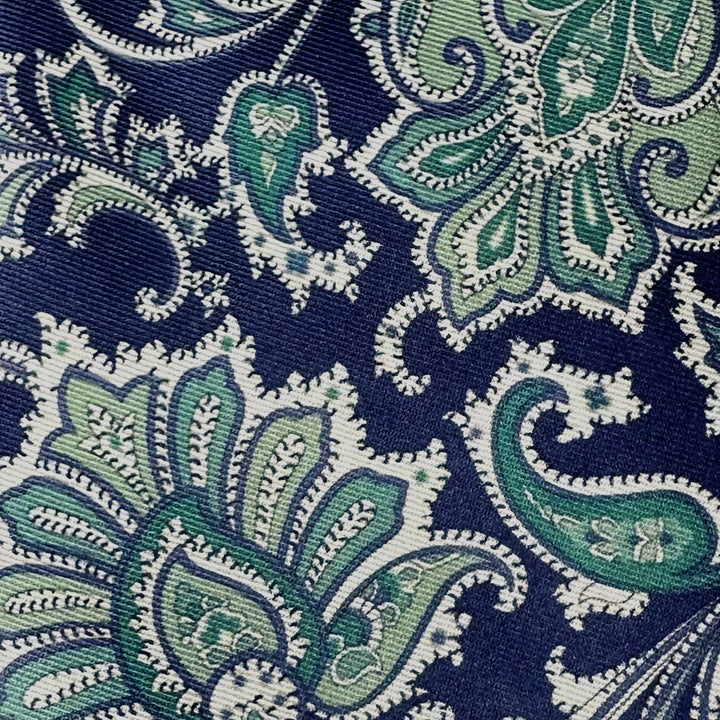 English Paisley Banded Bow Tie - Blue