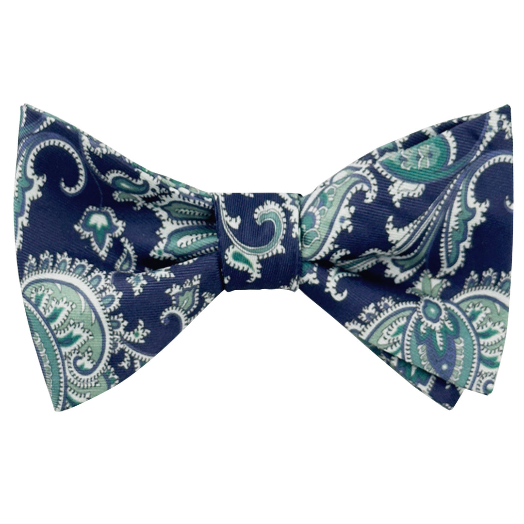 English Paisley Self-Tie Bow Tie - Blue