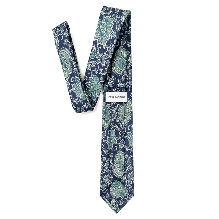 English Paisley Slim Tie - Blue