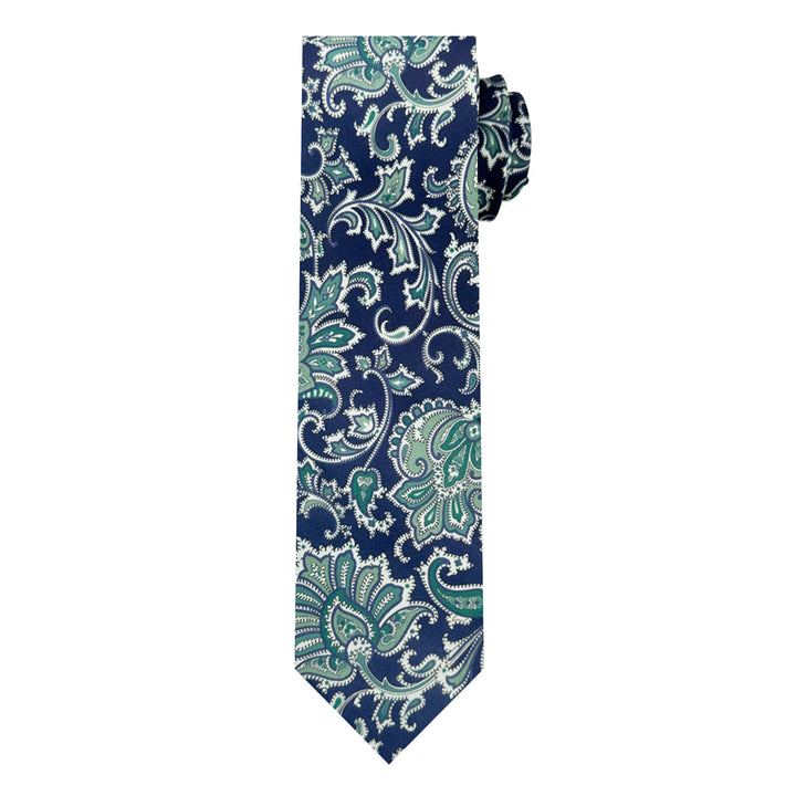 English Paisley Slim Tie - Blue