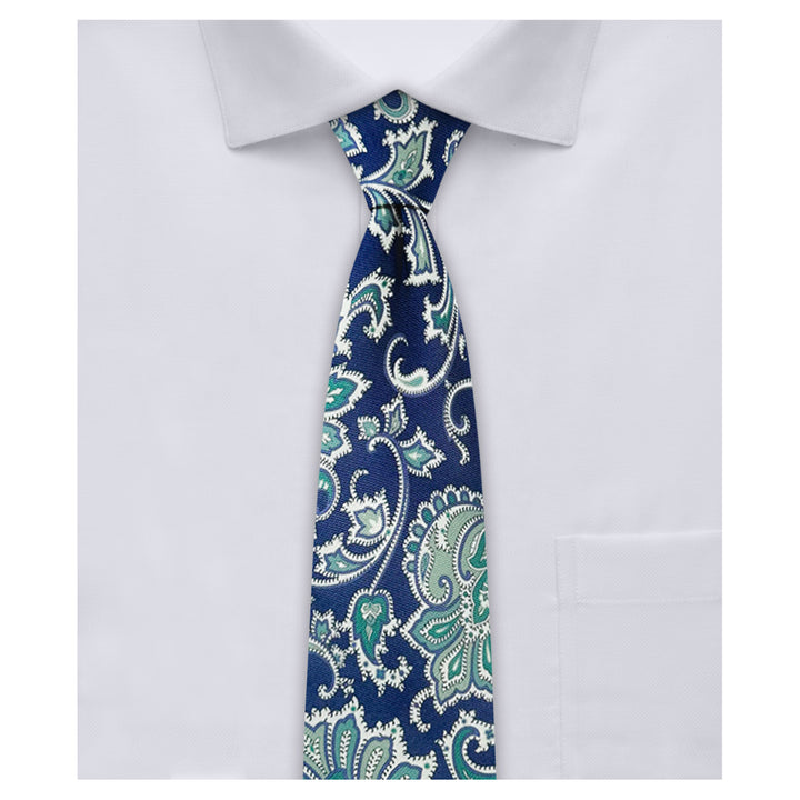 English Paisley Slim Tie - Blue