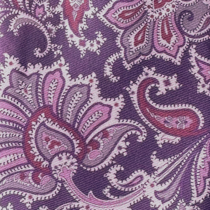 English Paisley Banded Bow Tie - Purple