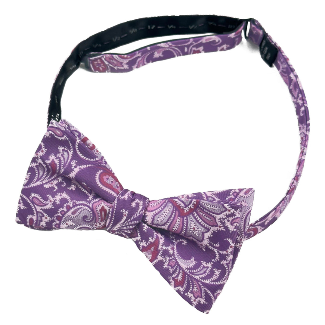 English Paisley Self-Tie Bow Tie - Purple