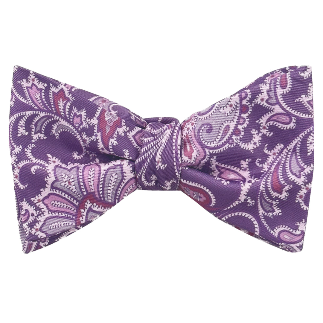 English Paisley Self-Tie Bow Tie - Purple