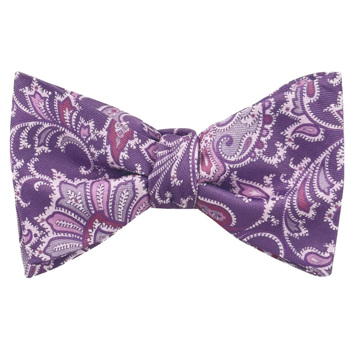 English Paisley Self-Tie Bow Tie - Purple