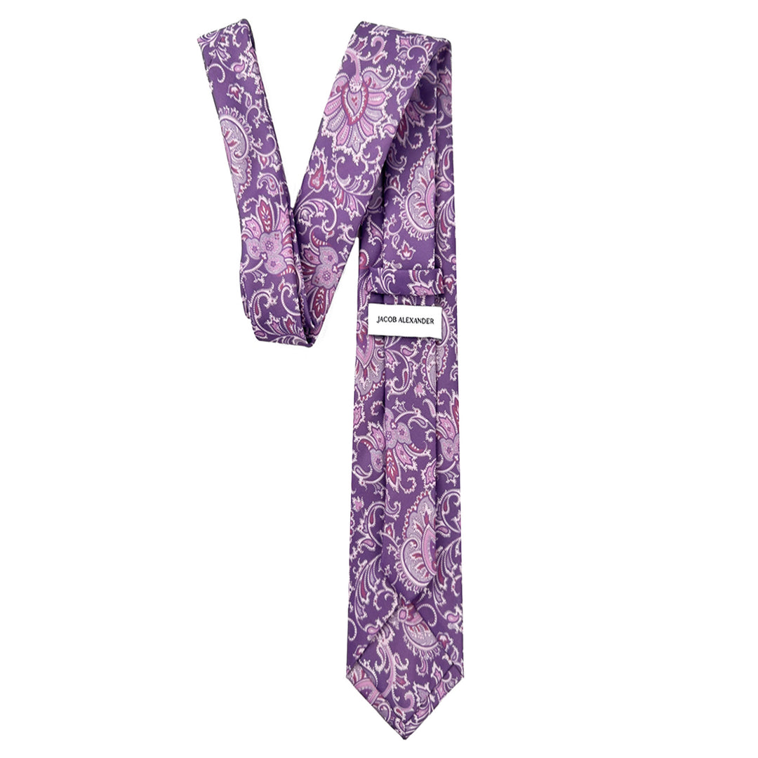 English Paisley Slim Tie - Purple
