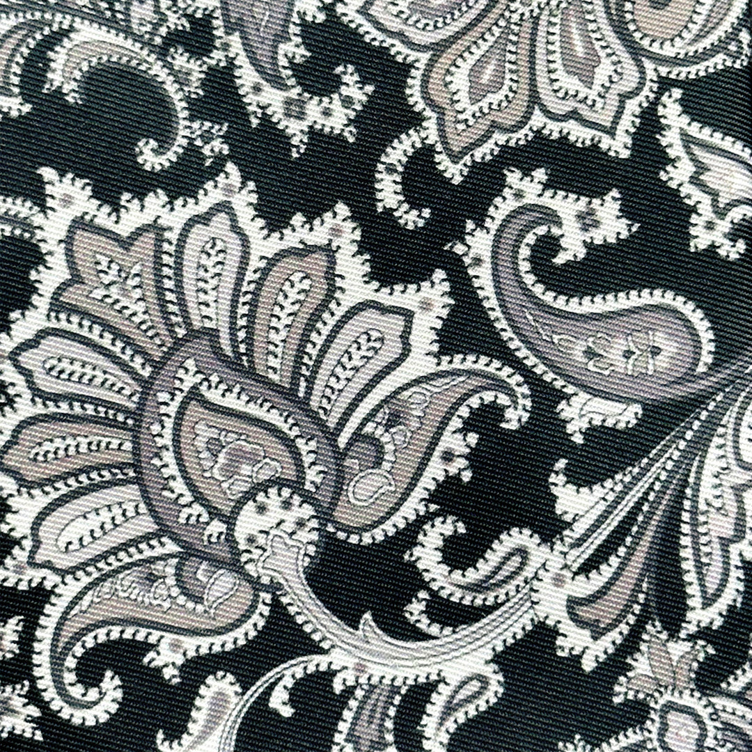 English Paisley Banded Bow Tie - Gray