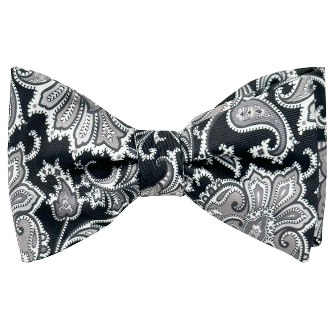 English Paisley Self-Tie Bow Tie - Gray