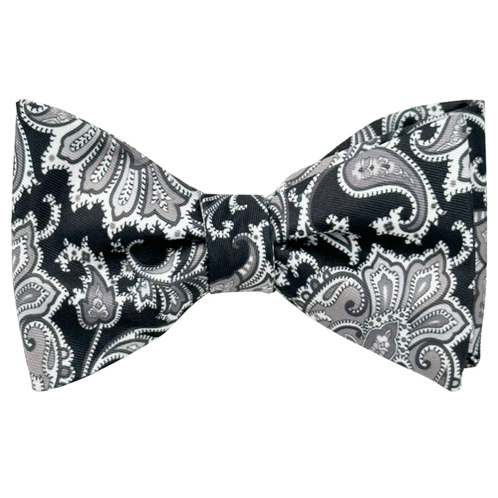 English Paisley Self-Tie Bow Tie - Gray