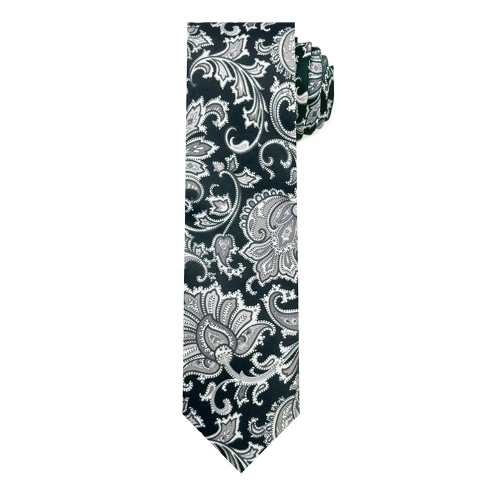 English Paisley Slim Tie - Gray