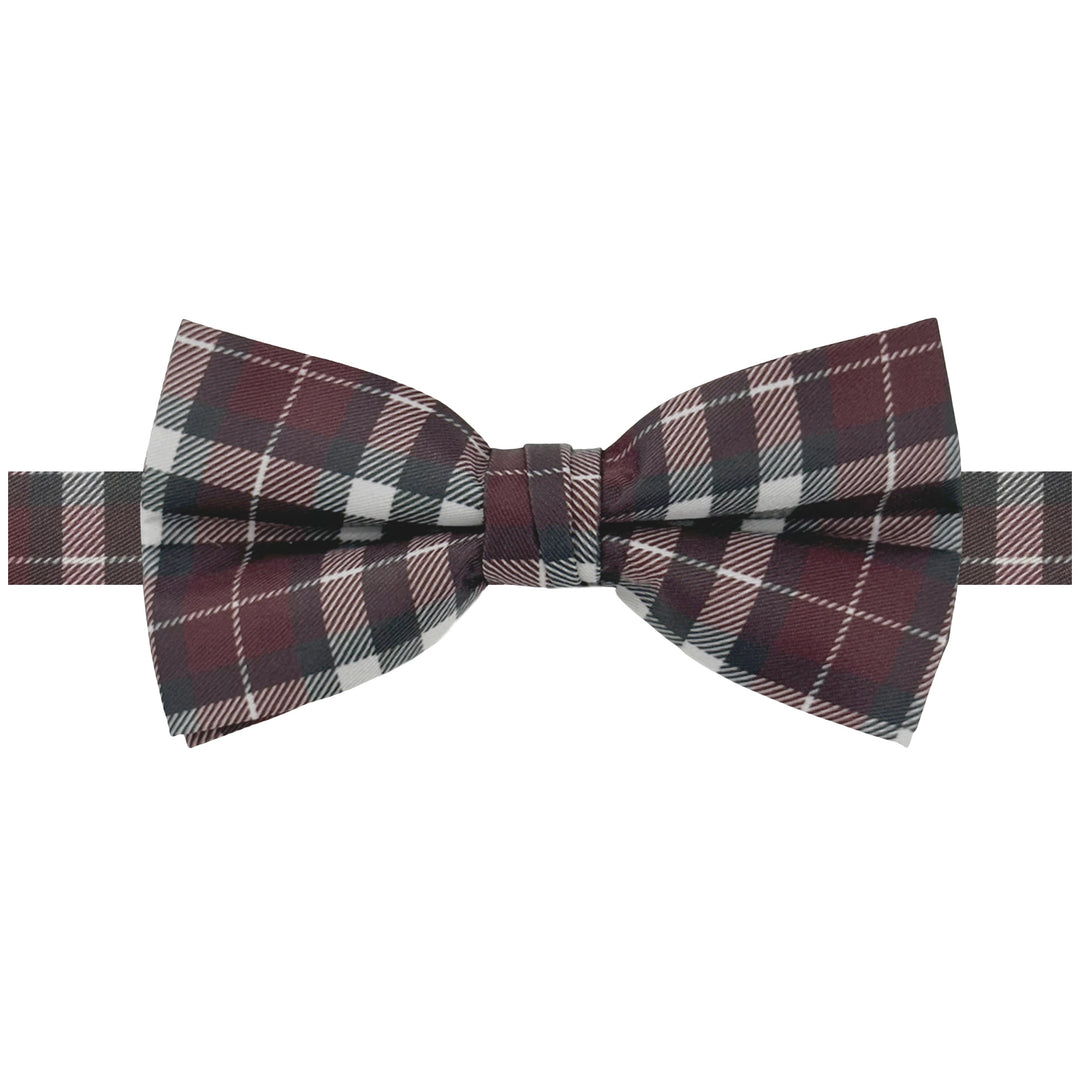 Picnic Plaid Banded Bow Tie - Red