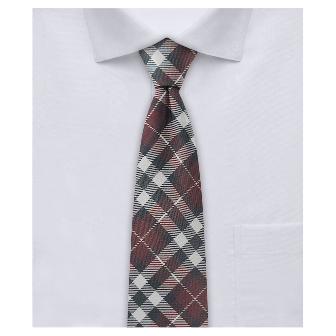 Picnic Plaid Slim Tie - Red