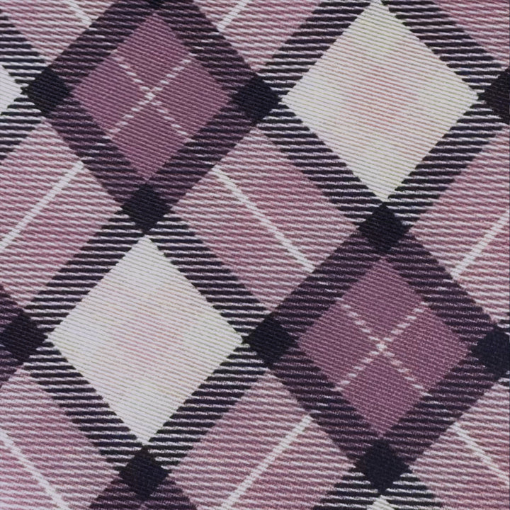 Picnic Plaid Banded Bow Tie - Purple