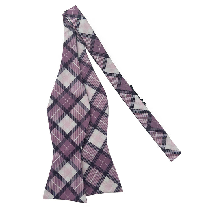 Picnic Plaid Self-Tie Bow Tie - Purple