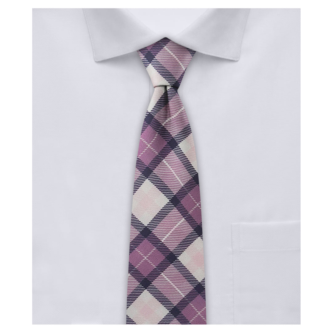 Picnic Plaid Slim Tie - Purple