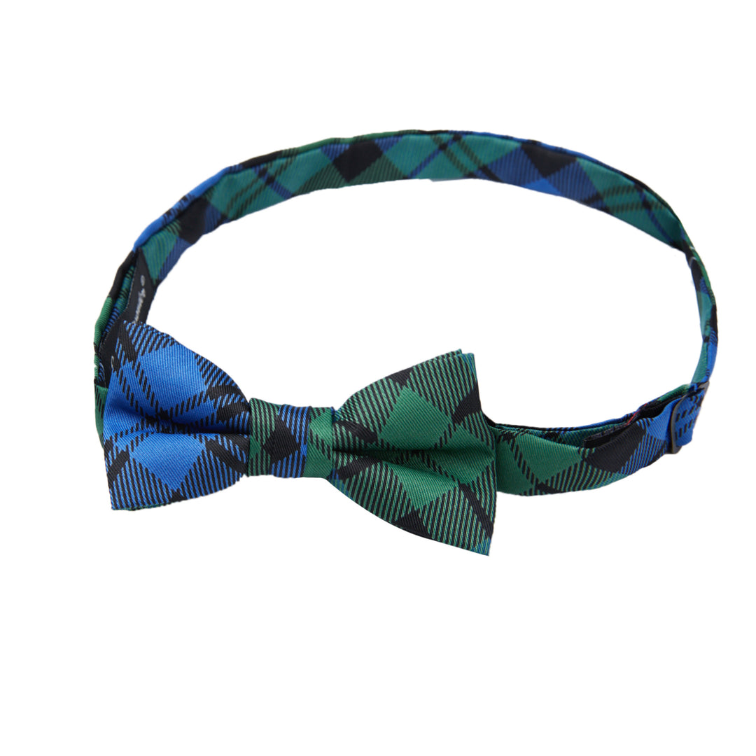 Kid's Black Watch Tartan Plaid Banded Bow Tie