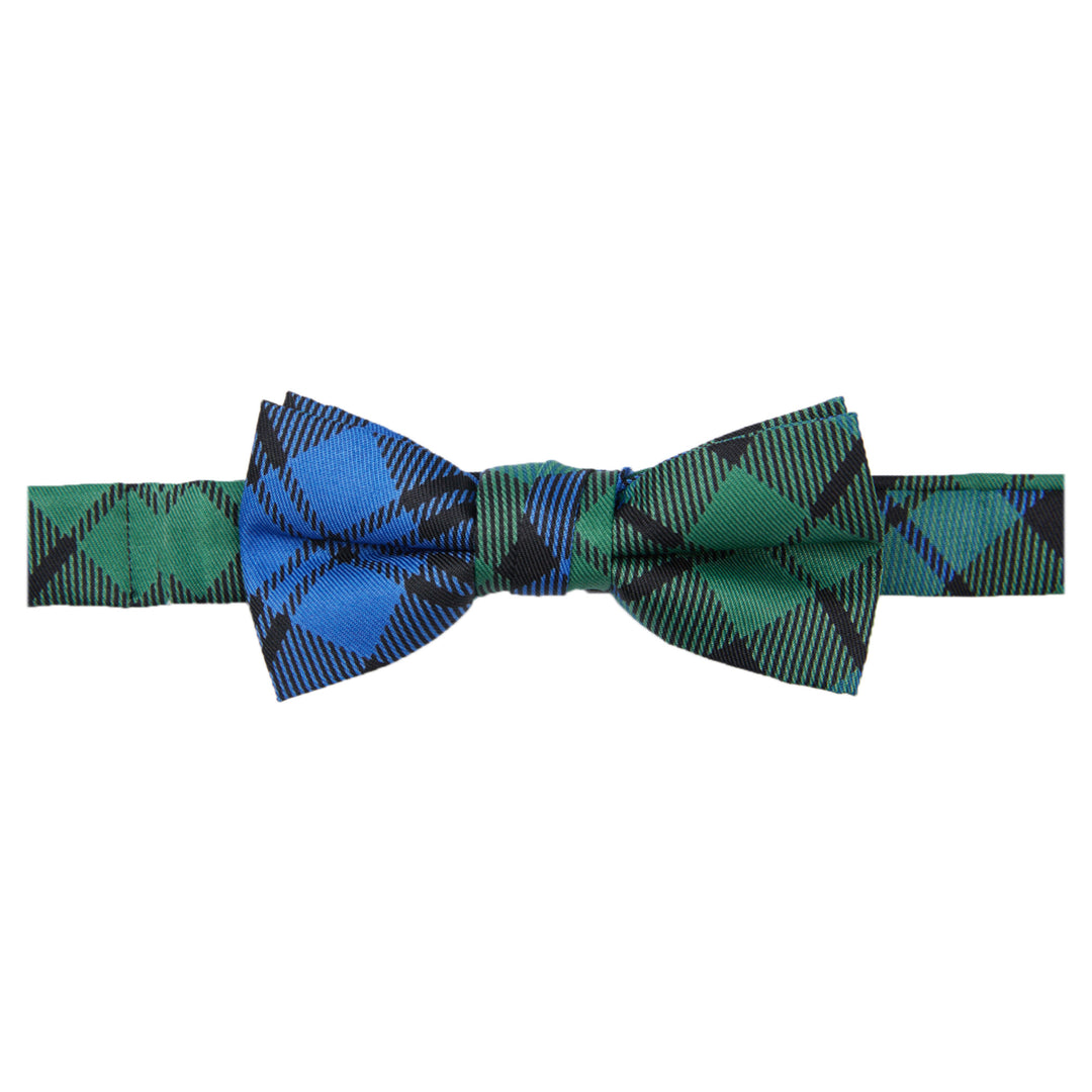 Kid's Black Watch Tartan Plaid Banded Bow Tie