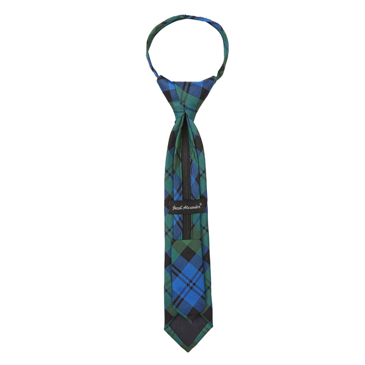 Kid's Black Watch Tartan Plaid 11" Zipper Tie