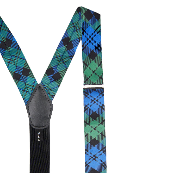 Black Watch Tartan Plaid Y-Back Suspenders