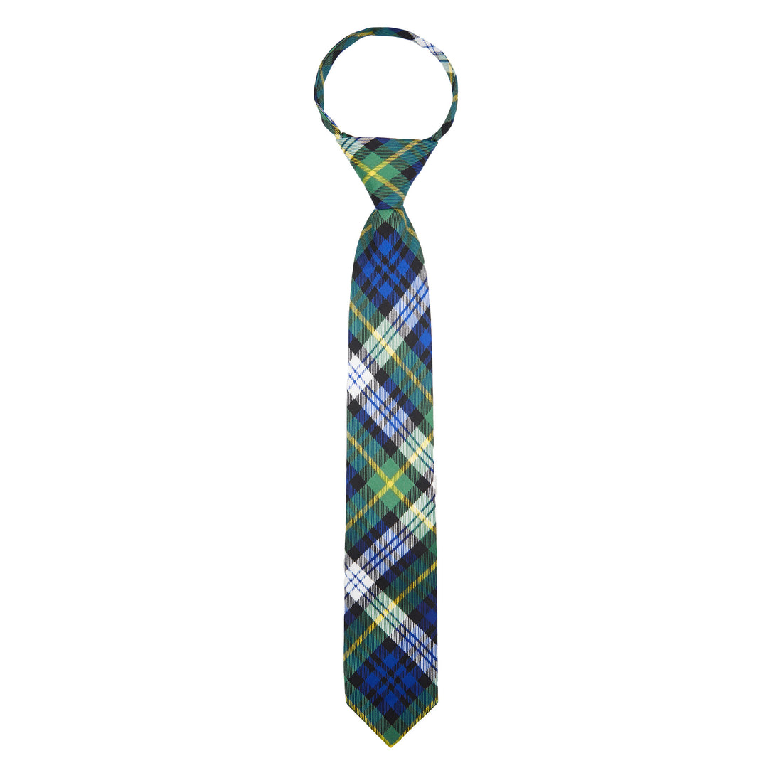 Kid's Dress Gordon Tartan Plaid 14" Zipper Tie