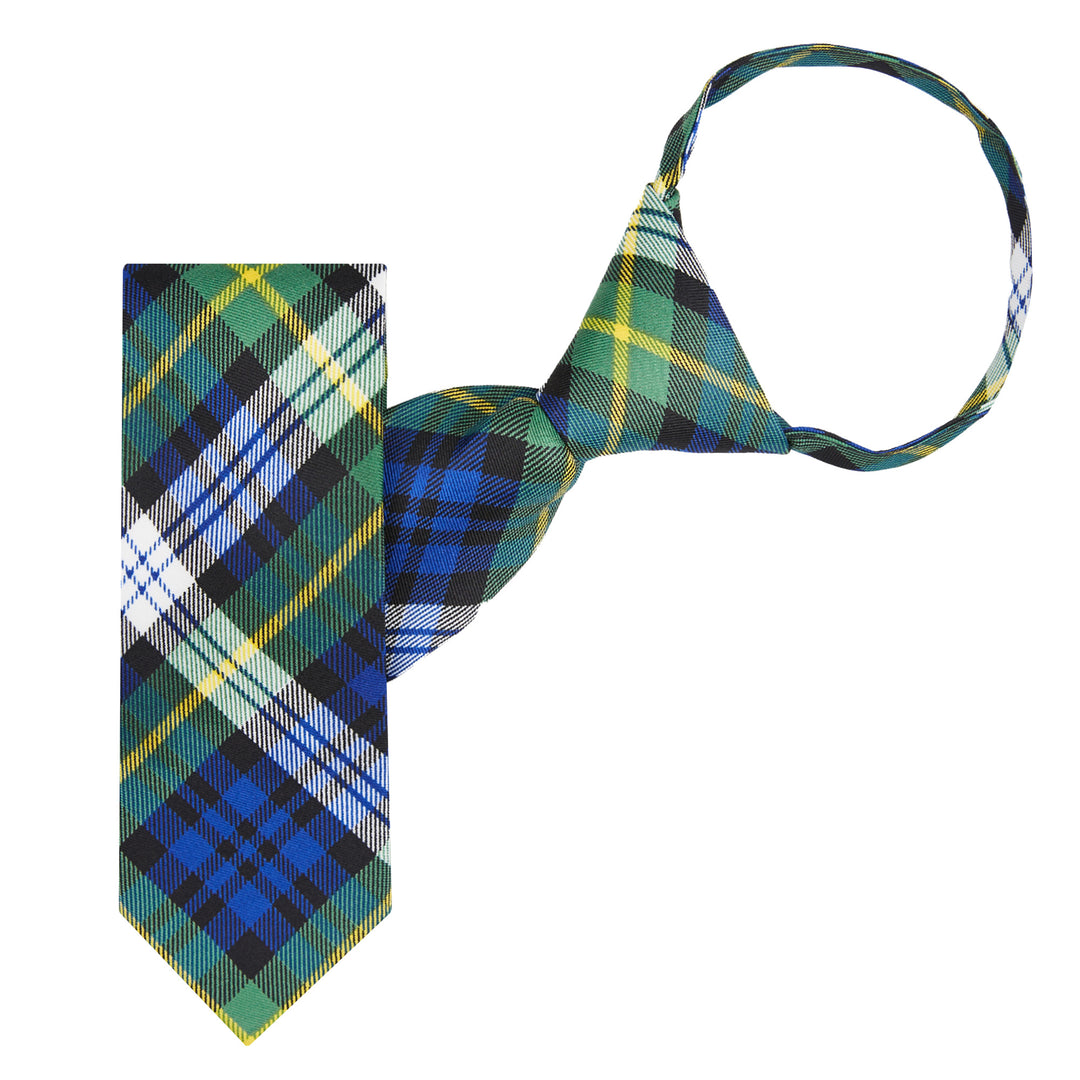 Kid's Dress Gordon Tartan Plaid 14" Zipper Tie