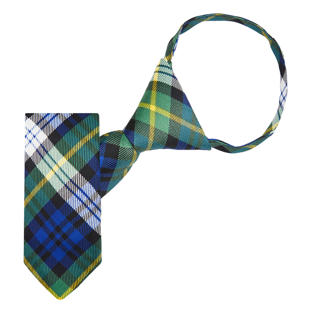 Kid's Dress Gordon Tartan Plaid 11" Zipper Tie
