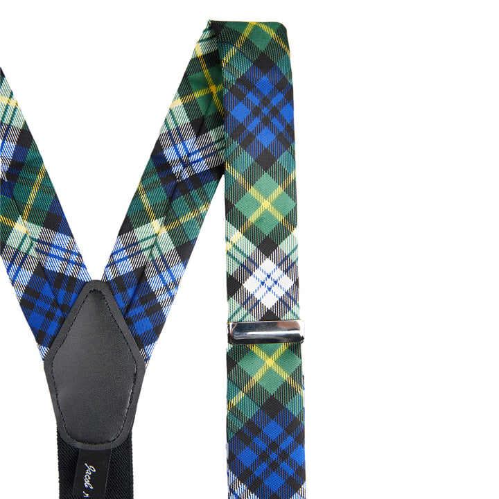 Dress Gordon Tartan Plaid Y-Back Suspenders