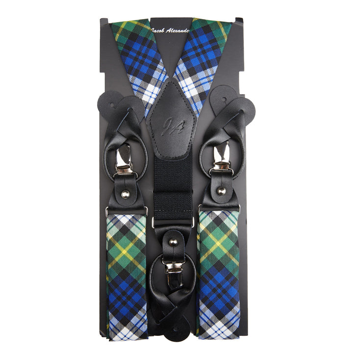 Dress Gordon Tartan Plaid Y-Back Suspenders