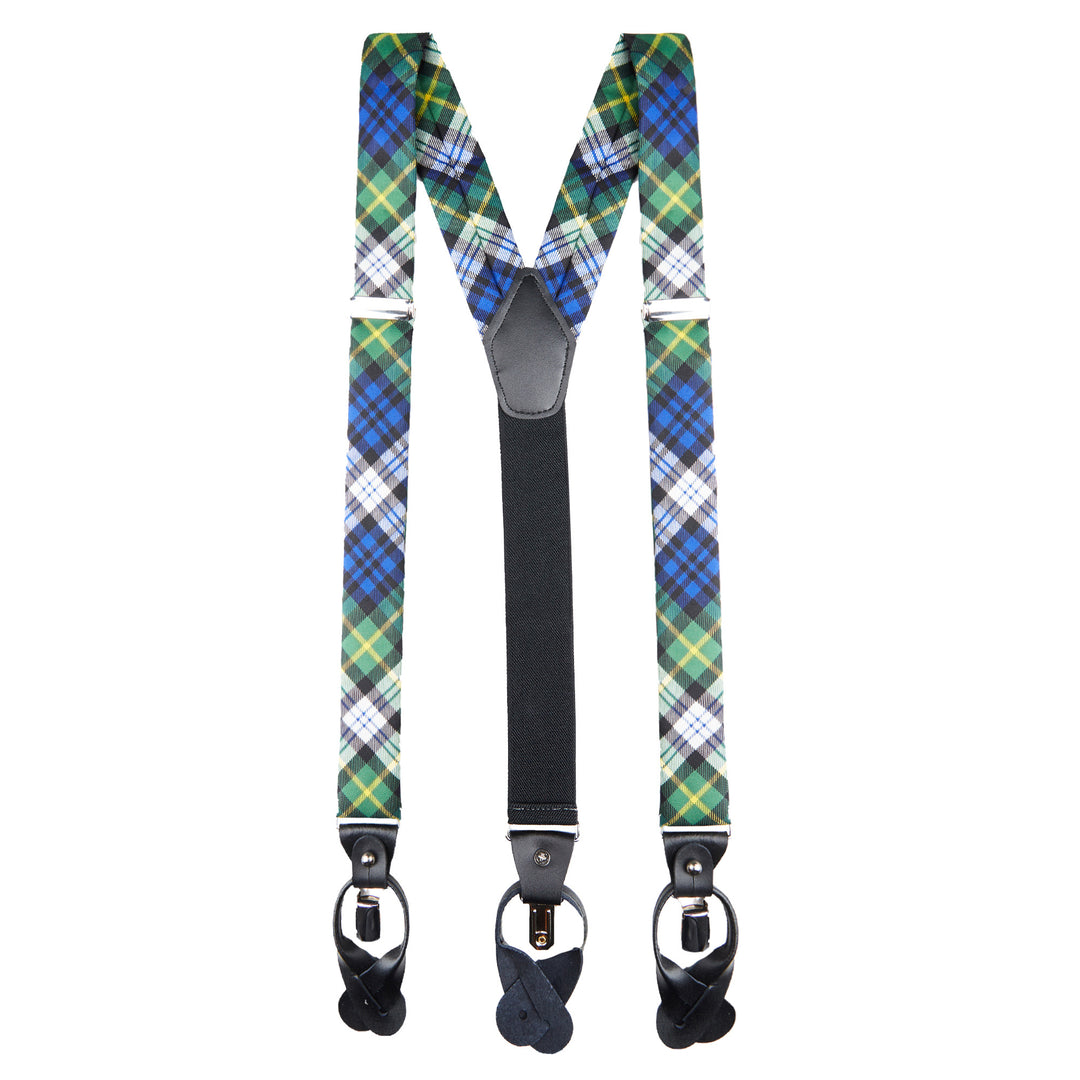Dress Gordon Tartan Plaid Y-Back Suspenders