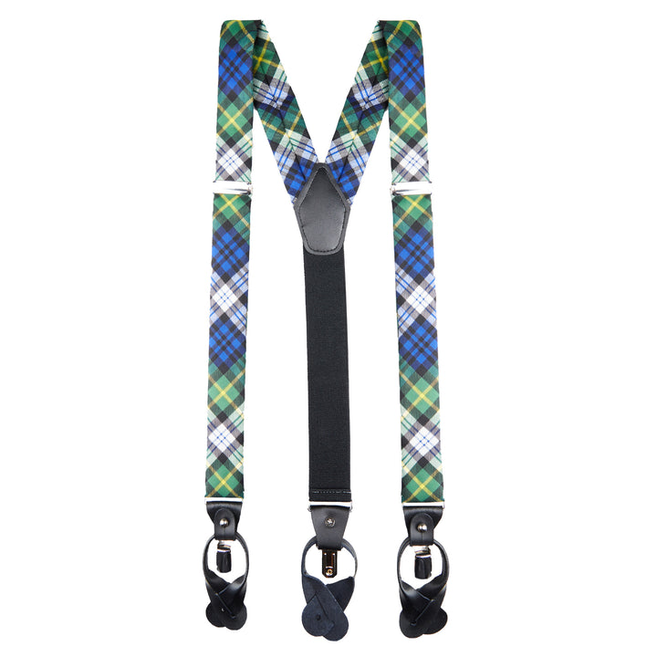 Dress Gordon Tartan Plaid Y-Back Suspenders